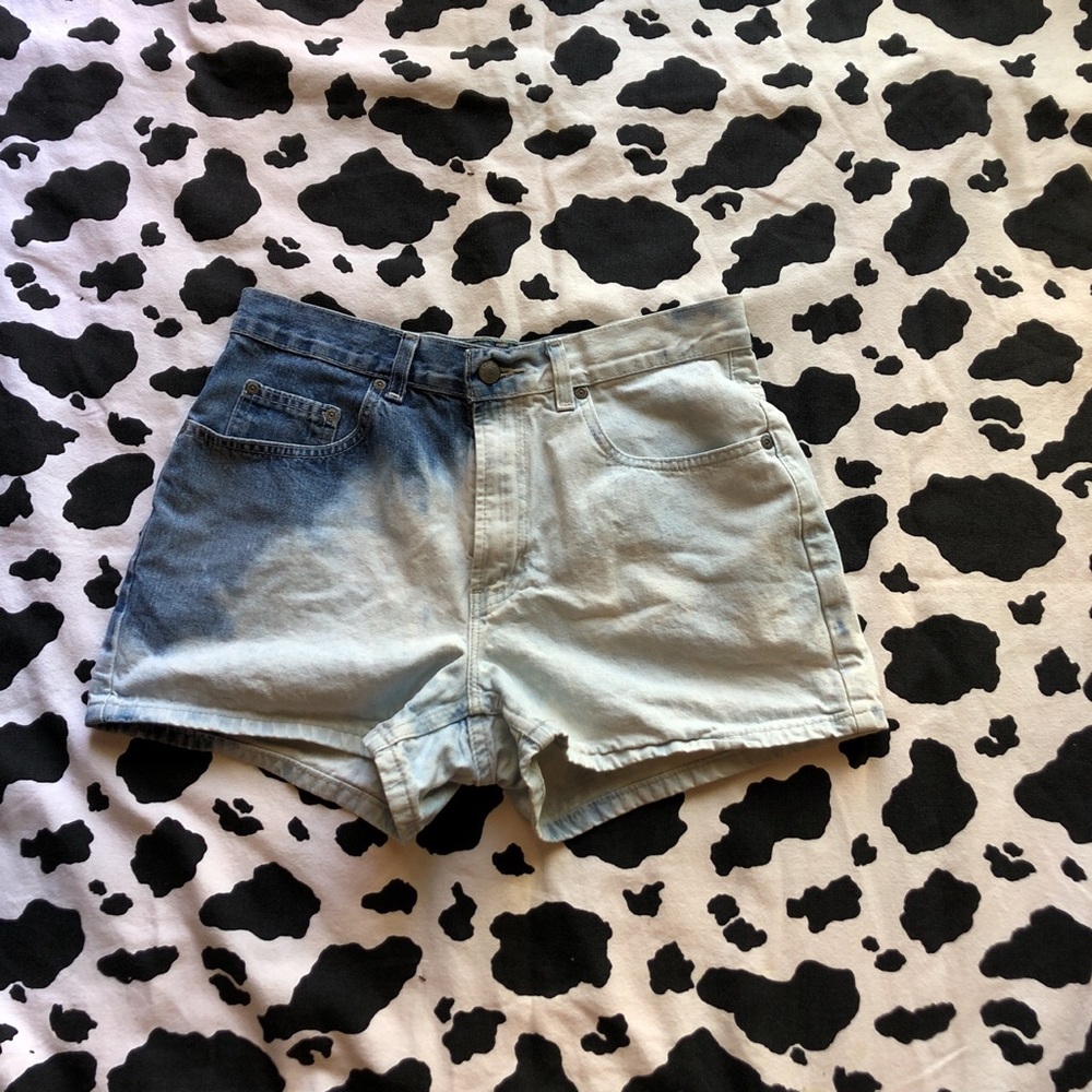 High Waisted Acid Wash Jean Shorts